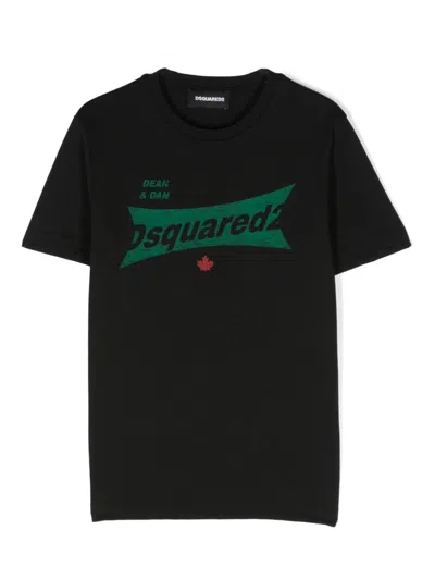 Dsquared2 Kids' Dean & Dan T-shirt In 黑色