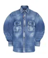 Dsquared2 Relaxed Fit Blue Denim-look Shirt With Modern Accents In Blue