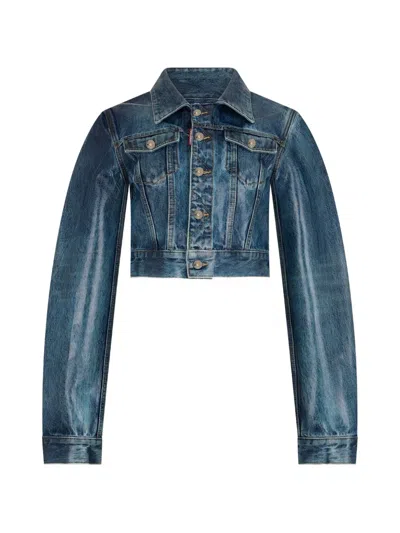 Dsquared2 딘 아이스 워싱 데님 재킷 In Blue