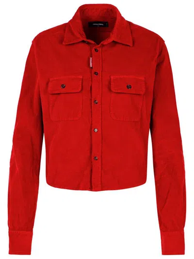 Dsquared2 'dean' Red Cotton Shirt