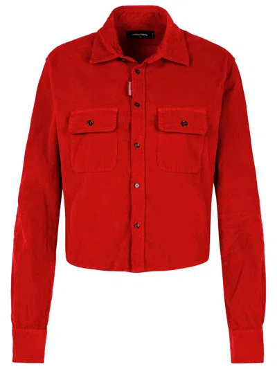 DSQUARED2 DSQUARED2 'DEAN' RED COTTON SHIRT
