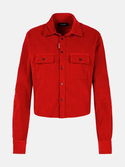 Dsquared2 'dean' Red Cotton Shirt