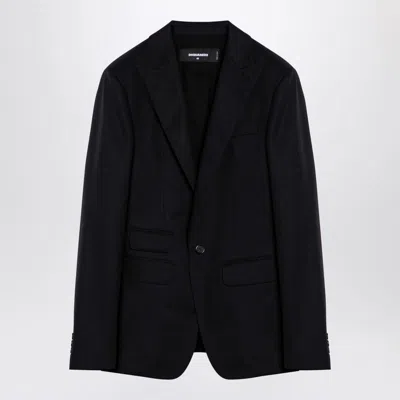 Dsquared2 Cotton Twill Single Breasted Jacket In Black