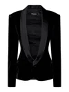 Dsquared2 Elegant Velvet Blazer With Satin Lapel And Tailored Fit In Black