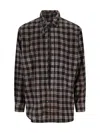 Dsquared2 D2 X Magliano Brown Shirt With Tie Detail On The Front And All-over Check Motif In Cotton Man In Brown