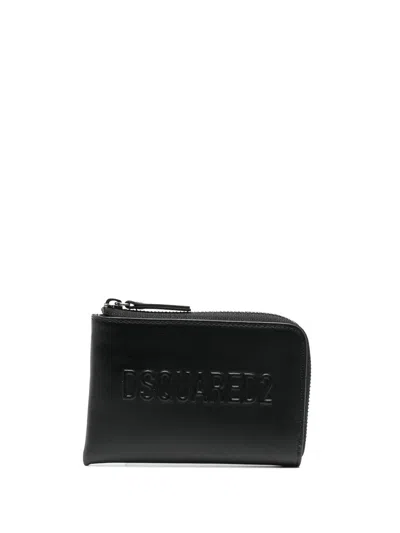 Dsquared2 Debossed-logo Detail Wallet In Black