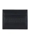 Dsquared2 Debossed-logo Leather Cardholder In Black