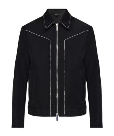 DSQUARED2 DSQUARED2 DECORATIVE STITCHING ZIPPED SHIRT JACKET