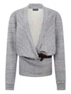 Dsquared2 Deep Cut Jersey Jacket In Gray