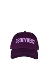 Dsquared2 Deep Purple Cotton Cap With Distressed Front In Purple