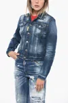 Dsquared2 Oversized Embellished Denim Jacket In Blue