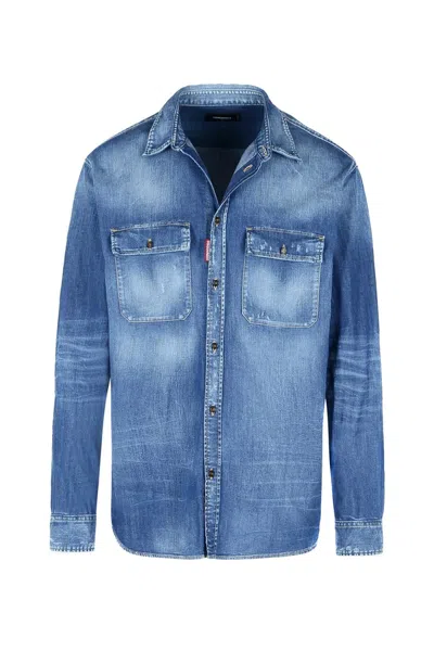 Dsquared2 Light Blue Denim Shirt Men