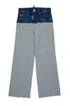 Dsquared2 Denim And Fleece Pants With Patches In Grey