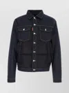 Dsquared2 Denim And Polyester Down Jacket With Contrast Stitching In Blue