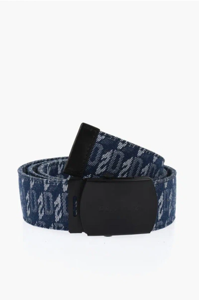 Dsquared2 Denim Belt With All-over Monogram 40mm