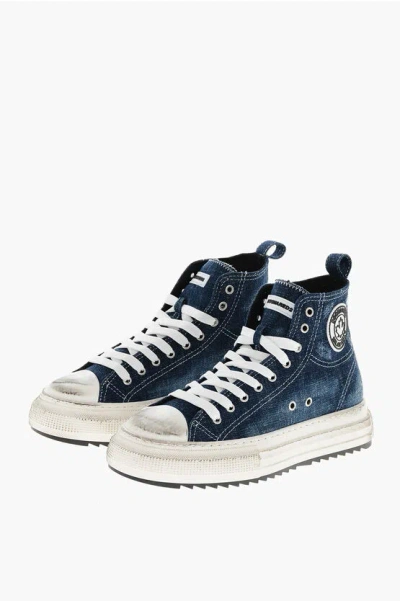 Dsquared2 Denim Berlin High-top Sneakers In Multi