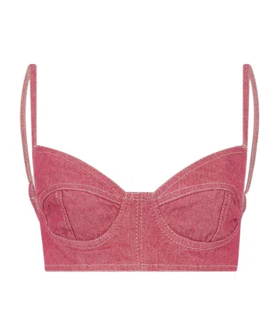 Dsquared2 Denim Bra In Pink