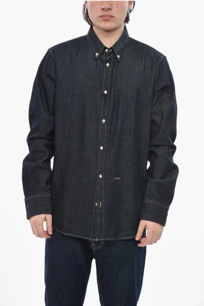 Dsquared2 Denim Button Down Shirt In Black