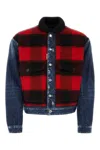 Dsquared2 Check-printed Button-up Denim Jacket In Navyblue