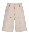 Dsquared2 Denim Cargo Shorts In Neutral