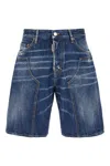 Dsquared2 Carpenter Denim Bermuda Shorts In Navy Blue