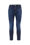 Dsquared2 Blue Jeans With Belt Loops And Logo Patch On The Rear In Blue
