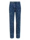Dsquared2 Vaquera X D2 Statue Of Liberty Cargo Laser Wash Pant In Blue