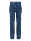 Dsquared2 Vaquera X D2 Statue Of Liberty Cargo Laser Wash Pant In Blue