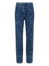Dsquared2 Vaquera X D2 Statue Of Liberty Cargo Laser Wash Pant In Blue