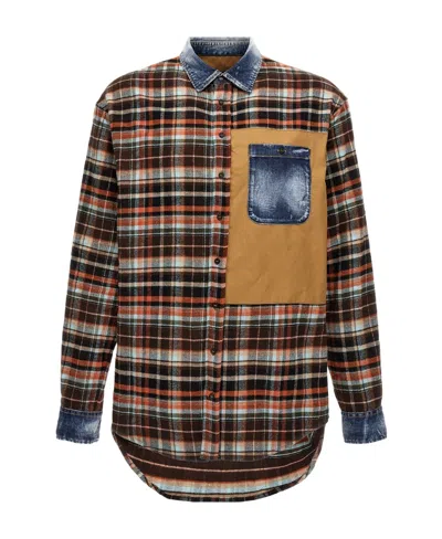 DSQUARED2 DSQUARED2 PATCHWORK LONG SLEEVED SHIRT