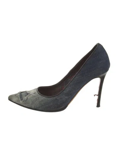 Pre-owned Dsquared2 Denim Distressed Accents Pumps In Blue