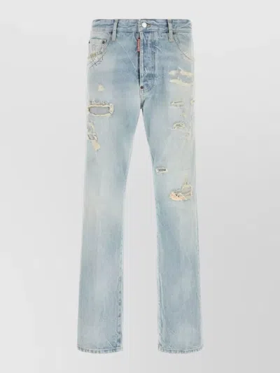 Dsquared2 Denim High Waist Seventies Style Jeans In Blue