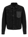 Dsquared2 Black Jacket With Classic Collar And Embossed Logo On The Front