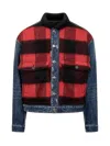 Dsquared2 Check-printed Button-up Denim Jacket In Navy Blue