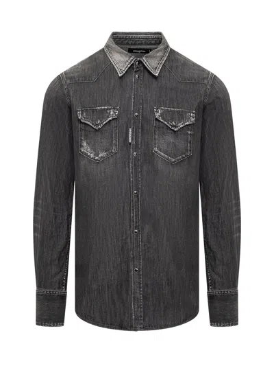 Dsquared2 Denim Jacket In Black