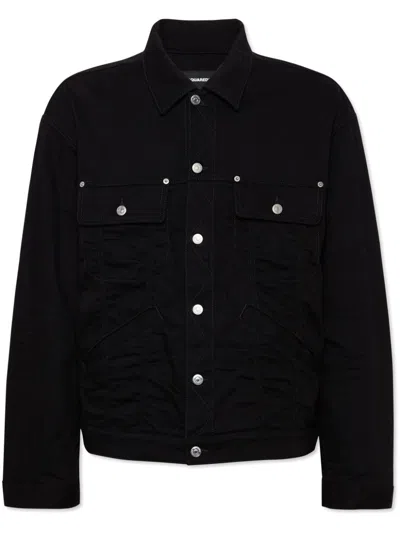 Dsquared2 Dsquared Men Black Stretch Denim Jacket