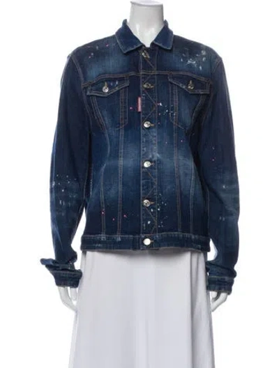 Pre-owned Dsquared2 Denim Jacket W/ Tags In Blue