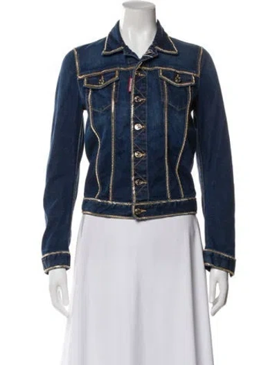 Pre-owned Dsquared2 Denim Jacket W/ Tags In Blue