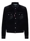 Dsquared2 Denim Jacket With Flocked Detailing In Black