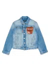 Dsquared2 Denim Jacket With Printed Logo In Blue