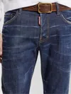 Dsquared2 Denim Jeans Belt Loops Contrast Stitching Pockets In Blue