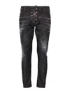 Dsquared2 Zip Detail Distressed Denim Jeans In Negro