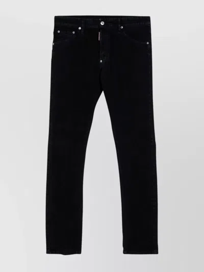 Dsquared2 Denim Jeans With Belt Loops And Metal Rivets