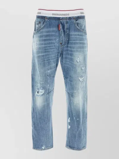 Dsquared2 Denim Kawaii Jeans Distressed Elastic Waistband In Blue