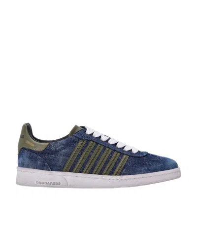 Dsquared2 Denim Lace-up Sneakers In Blue