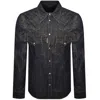 Dsquared2 Denim Lurex Shirt Blue In Black