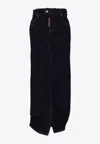 Dsquared2 Front Slit Skirt Back Pockets In Blue