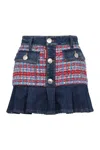 Dsquared2 Mini Skirt With Denim Trim And Ruffle In Denim