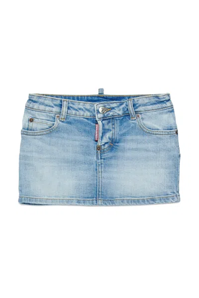 DSQUARED2 DENIM MINI SKIRT WITH LOGO