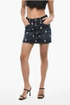 Dsquared2 Denim Miniskirt With Jewels